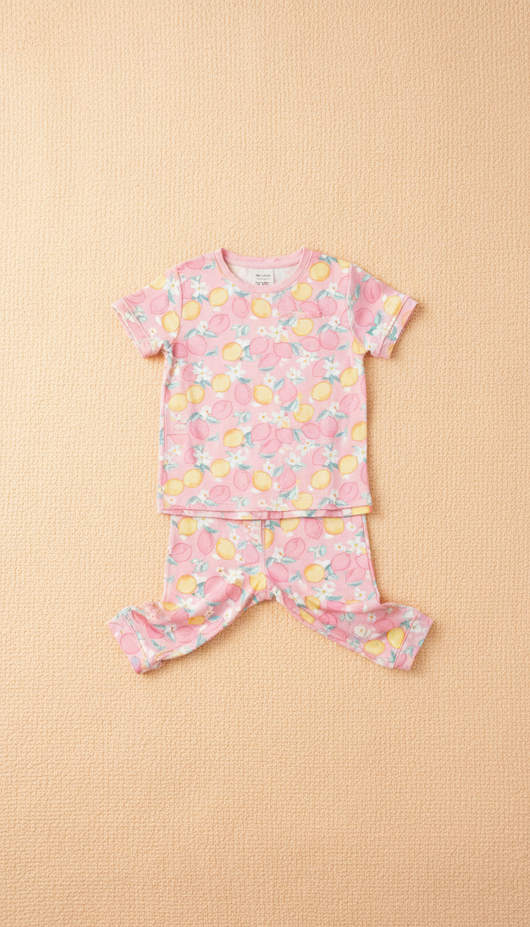 Pink Lemonade patterned pajama set